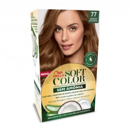 Tinta de Cabelo Soft Color Sem Amônia 77 Marrom Dourado
