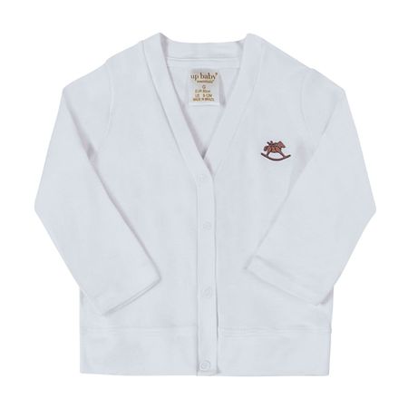 Casaco para bebê em suedine Branco - Up baby 42727-0101 CASACO EM SUEDINE BRANCO-P