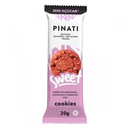 Barra de Amendoim, Castanha e Semente Pinati Sweet Cookies com 20g