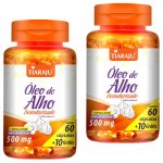 KIT 2X Óleo de Alho Desodorizado 500mg 60+10 cápsulas - Tiaraju