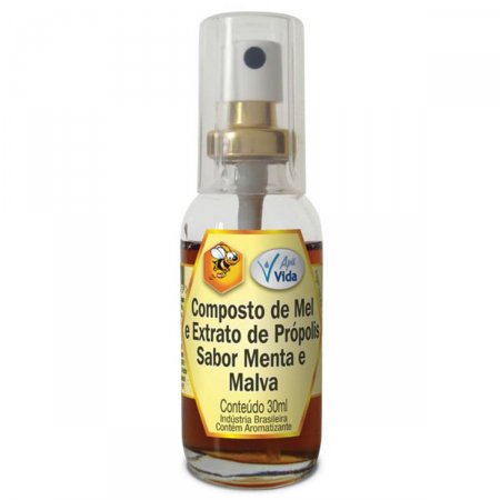 Extrato de Propolis Apis Vida Sabor Menta e Malva em Spray com 30ml