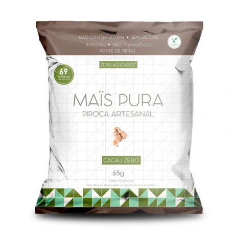 Pipoca Artesanal Cacau Zero 65g - Maïs Pura