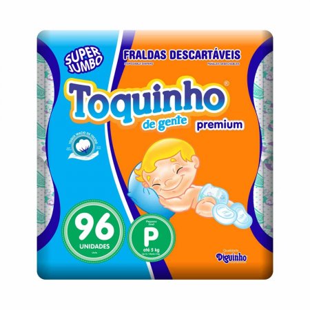 Fralda Toquinho de Gente Premium Tamanho P com 96 unidades