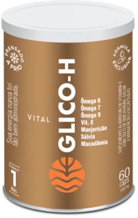 Vital Glico  H - Ômegas 6, 7 e 9 - 60 Cápsulas - Vital Atman