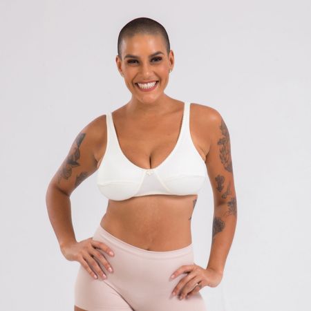 Sutiã Mastectomia Cotton Lycra® Perola 48