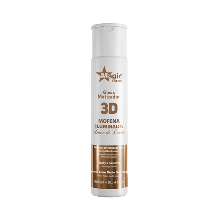 Gloss Matizador 3D Morena Iluminada Doce de Leite Magic Color – Efeito Loiro Médio Dourado 300ml