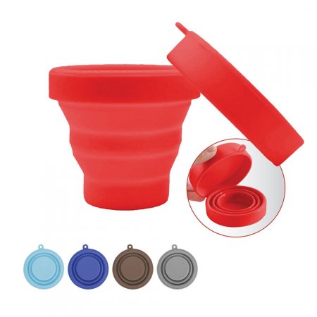 Copo Retrátil de Silicone 140ml - Vermelho