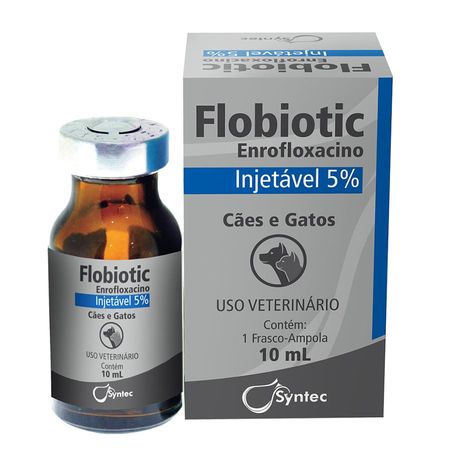 Flobiotic 5% Injetável 10ml Syntec Antibiótico Enrofloxacino
