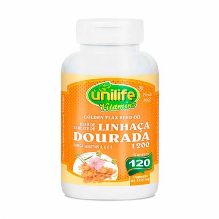 Óleo De Linhaça Dourada Unilife 120 Cápsulas De 1200mg