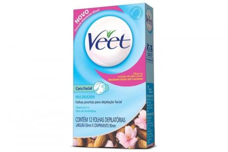 Veet Folhas De Cera Fria Depilatória Pele Delicada 12 Folhas