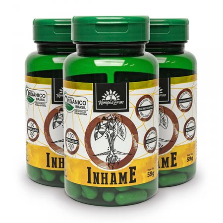 Inhame Orgânico Cápsula 500 mg Kampo de Ervas 3und 300 cáps