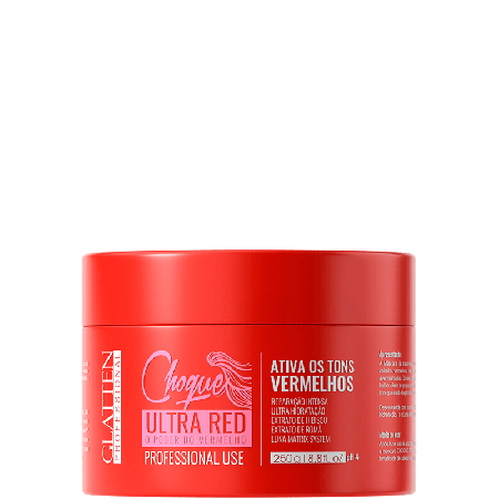 Glatten Professional Choque de Cores - Matizador Ultra Red Vermelho Brilhante 250g