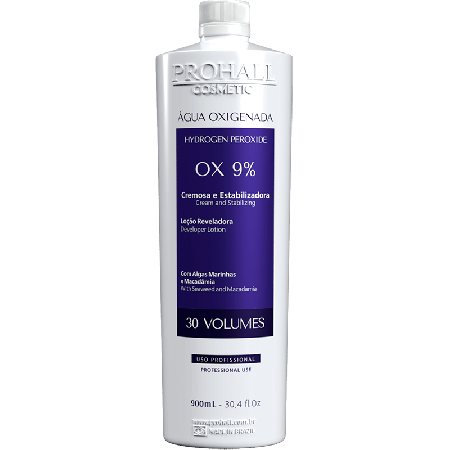 Prohall Cosmetic - Água Oxigenada Cremosa OX 9% 30 Volumes 900ml