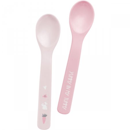 Kit Colher de Silicone Coelhinha Rosa (0m+) - Stephen Joseph