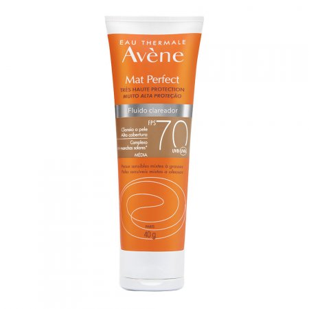 Protetor Solar Facial Avène Mat Perfect Fluido Clareador Média FPS70 com 40g