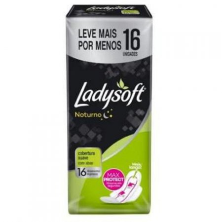 Absorvente Ladysoft  Noturno Suave C/Abas 16 Unidades