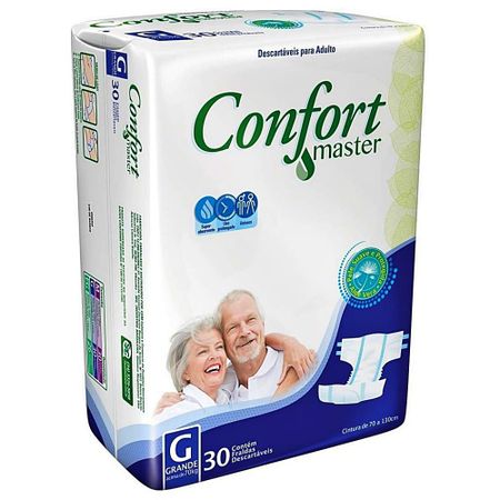 Fralda Geriátrica Confort Master Tamanho G - 30 Unidades