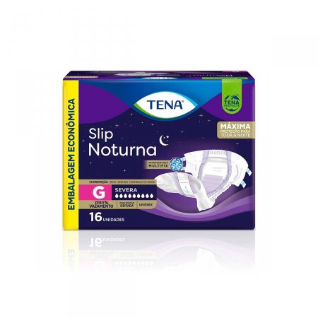 Fralda Geriátrica Tena Slip Noturna Tamanho G com 16 Unidades