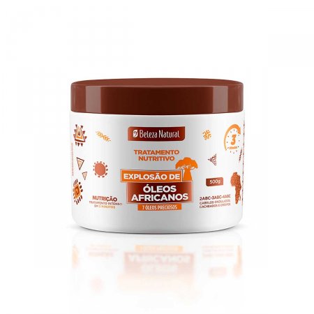Máscara de Tratamento Beleza Natural Explosão de Óleos Africanos Nutrição com 500g