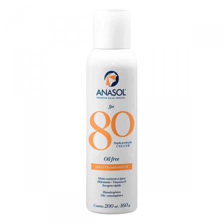 Protetor Solar Corporal Anasol Spray Transparente FPS80 com 200ml