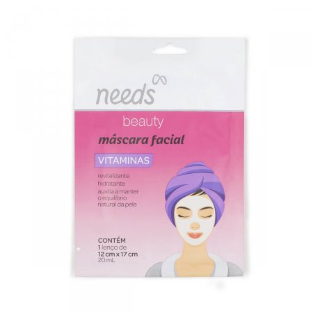 Máscara Facial Needs Beauty Vitaminas com 1 unidade