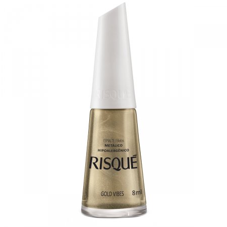Esmalte Risqué Efeito Metálico Gold Vibes Hipoalergênico com 8ml