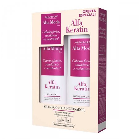Kit Shampoo + Condicionador Alta Moda Alfa Keratin com 300ml cada