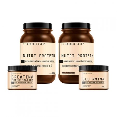 Kit 2x Whey Protein (900g) + gluta (100g) + crea (100g) - Chocolate
