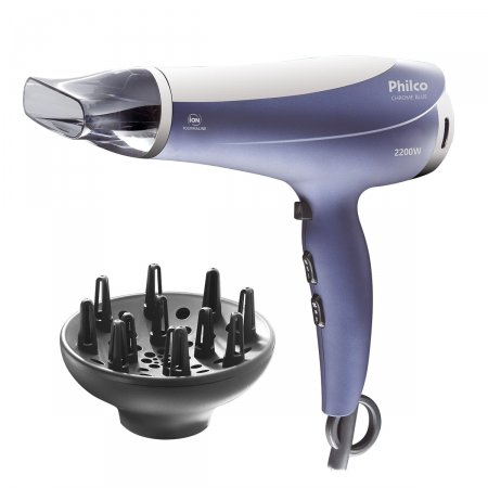 Secador de Cabelos Philco PSC08AZE Chrome Blue 2200w - 220v