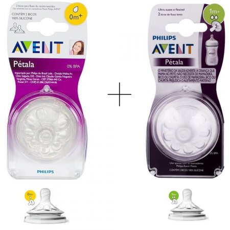 BICO DE MAMADEIRA PÉTALA NUMERO 1 + NUMERO 2 - PHILIPS AVENT