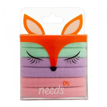 Conjunto de Elásticos para os Cabelos Needs Raposa com 6 Unidades