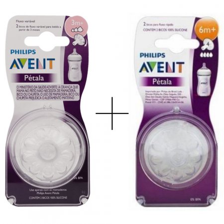 BICO DE MAMADEIRA PÉTALA NUMERO 4 + FLUXO VARIAVEL - AVENT