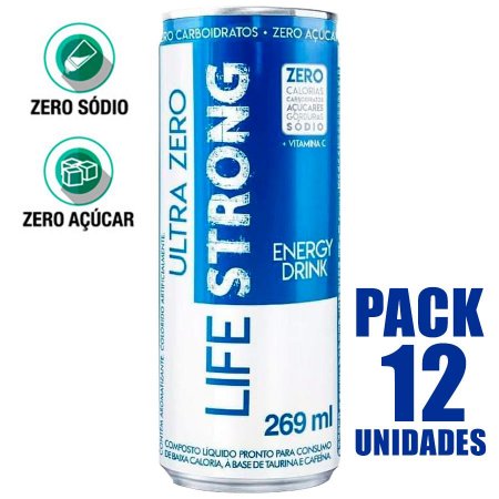 Kit 12 Energético Energy Drink Tradicional 269ml Life Strong