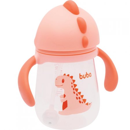 Copo com Alça Buba Baby Dino Rosa com 240ml