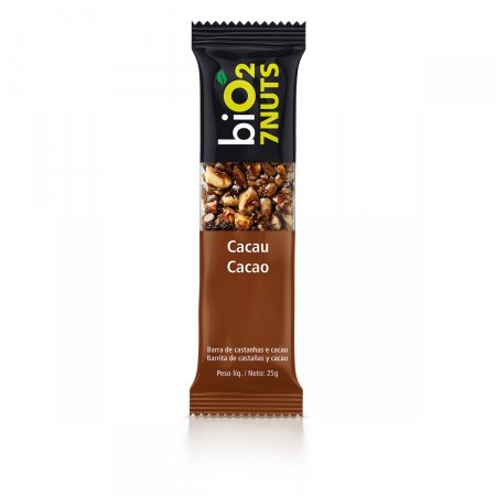 Barra de Castanhas e Frutas biO2 7Nuts Cacau com 25g