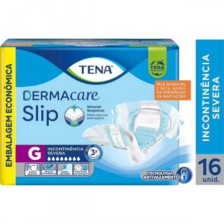 Fralda Adulta Tena Slip Dermacare G com 16 Unidades