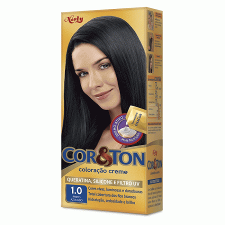 TINTURA COR TON 1 PRETO AZULADO