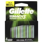 Carga para Aparelho de Barbear Gillette Mach3 Sensitive com 4 unidades