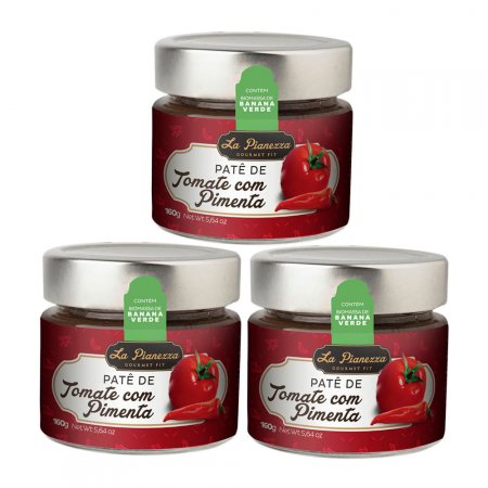 Kit com 3 Unidades Patê Tomate com Pimenta 160g La Pianezza