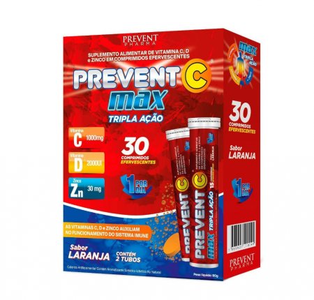Prevent C Max Tripla Ação Efervescente 30 comp. - Prevent Pharma