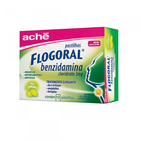 Pastilha Flogoral Sabor Limão com 12 Pastilhas
