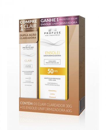 Gel-creme Clareador Clair Profuse + Protetor Solar Ensolei FPS 50