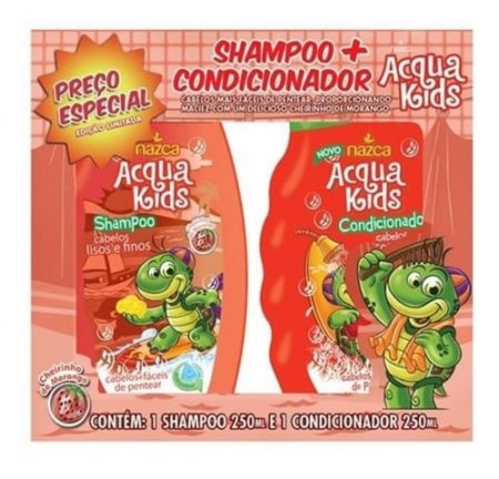 Kit Shampoo + Condicionador Acqua Kids Lisos E Finos 250ml
