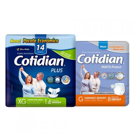 Kit Cotidian 14 Fraldas Plus Xg E 8 Pants G