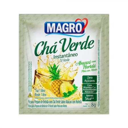 Chá Verde Abacaxi Com Hortela Zero Açúcares 8g Mago