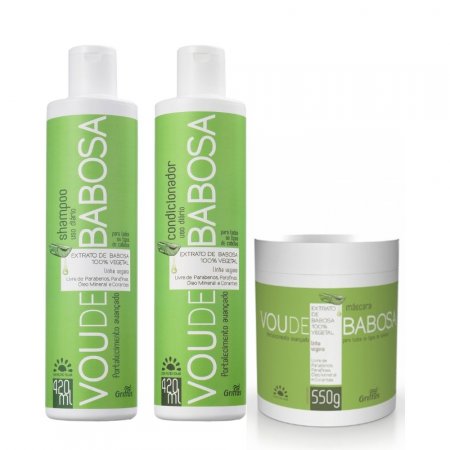 Kit Vou de Babosa Shampoo + Condicionador 420ml + Mascara 550g