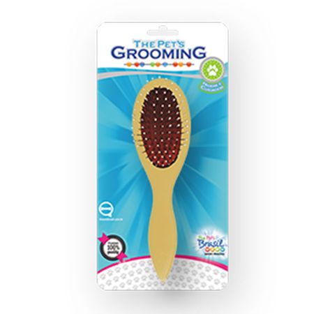 Escova de Cerdas Bolinha com Cabo de Madeira - The Pets Brasil Escova de Cerdas Bolinha com Cabo de Madeira M - The Pets Brasil