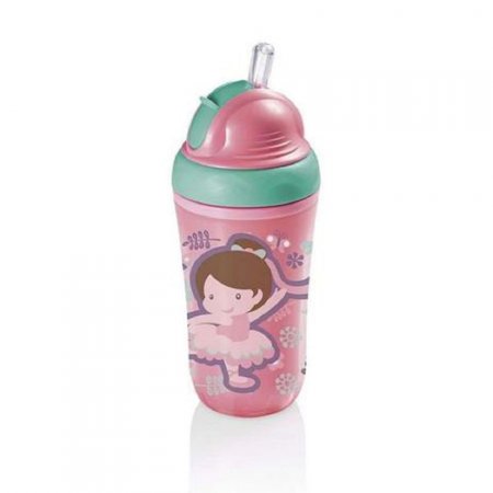 Copo Térmico C/ Canudo De Silicone MultiKids Rosa
