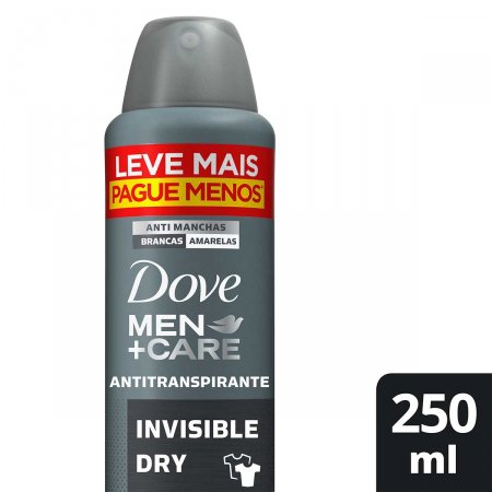 Desodorante Antitranspirante Aerosol Dove Men+ Care Invisible Dry com 250ml