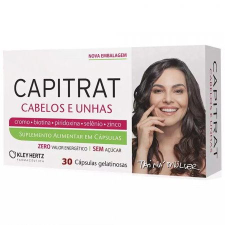 Capitrat Cabelos e Unhas Kley Hertz C/30 Cáp Gelatinosas